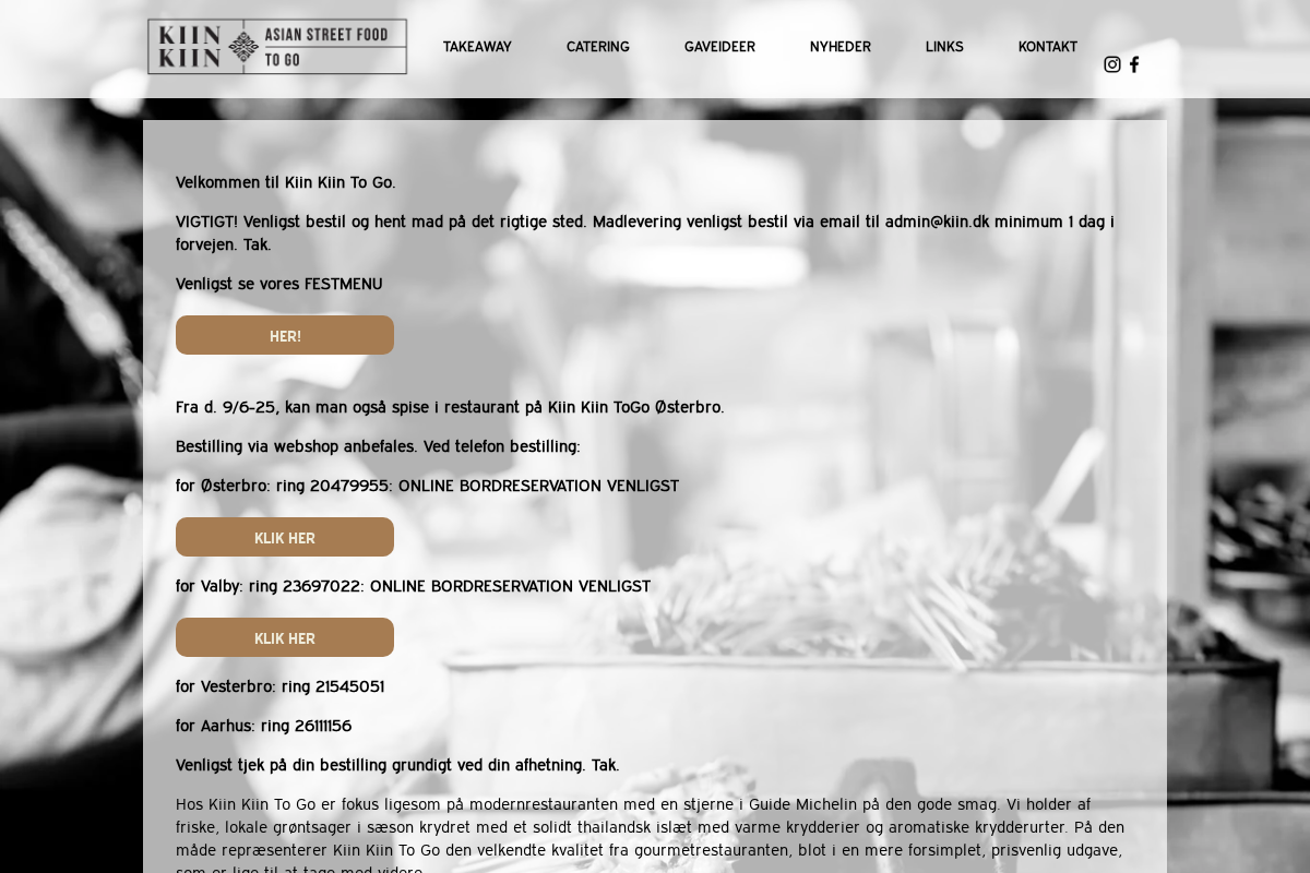 Kiin Kiin To Go homepage screenshot