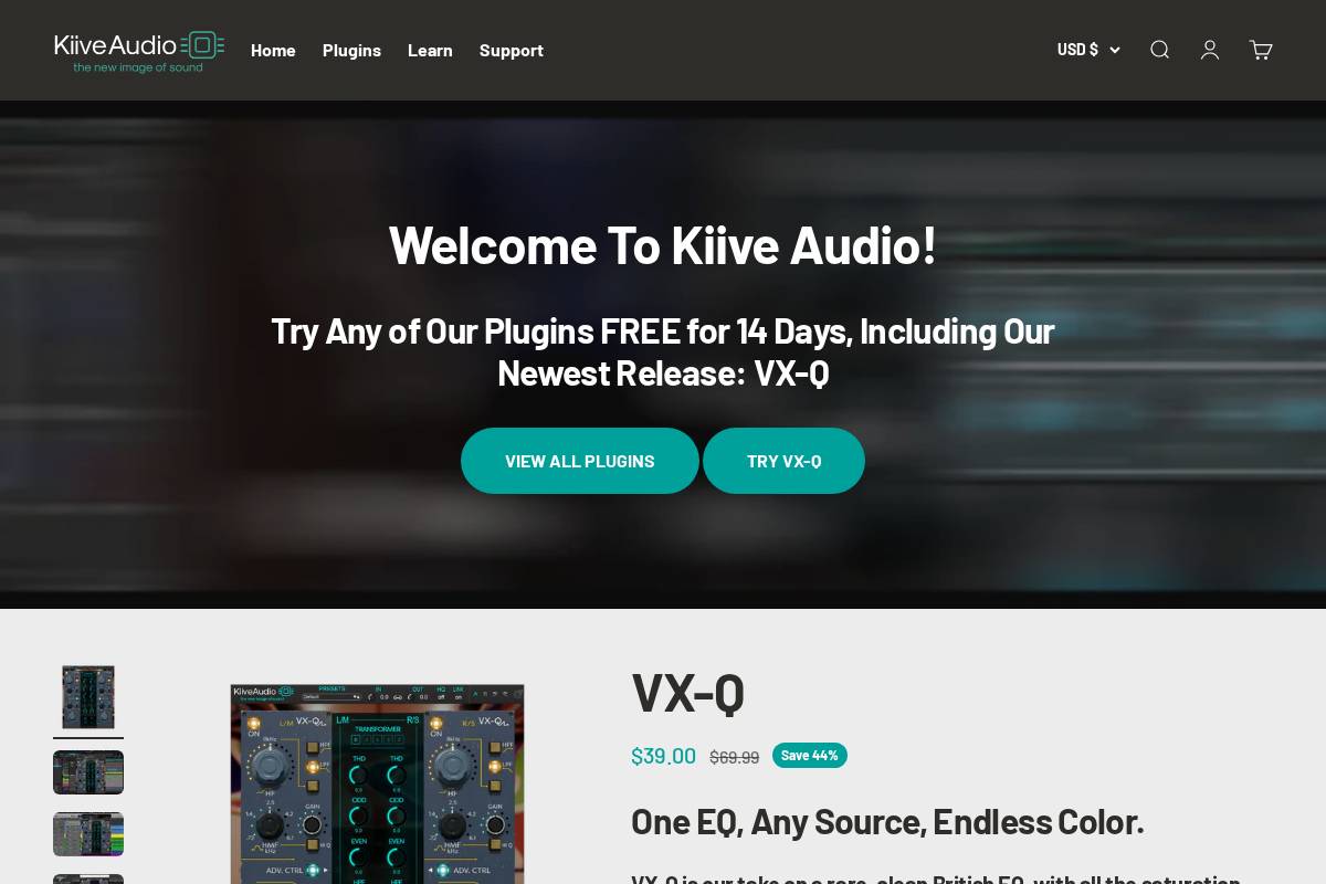 kiiveaudio.com homepage screenshot
