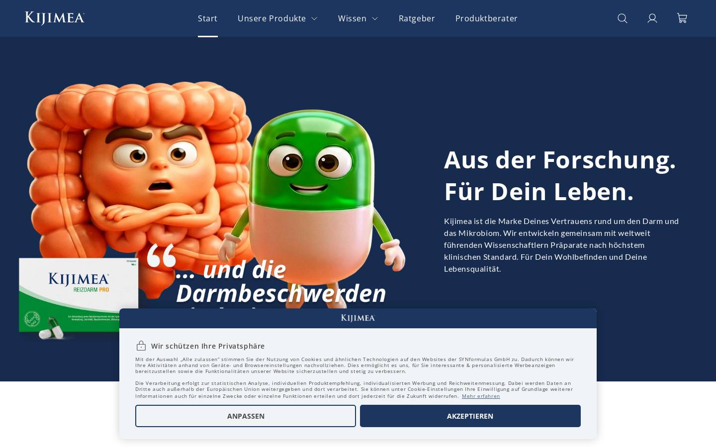 Kijimea Österreich homepage screenshot