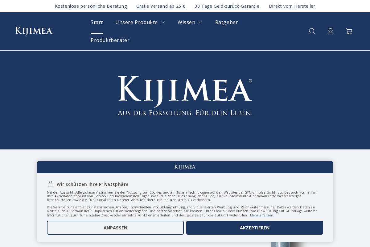 Kijimea Deutschland homepage screenshot