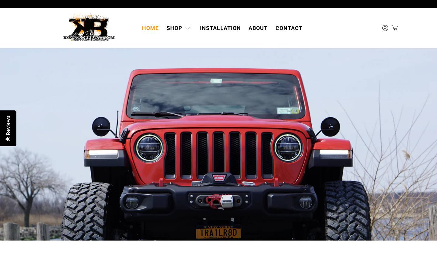 kikbaxoffroad.com homepage screenshot
