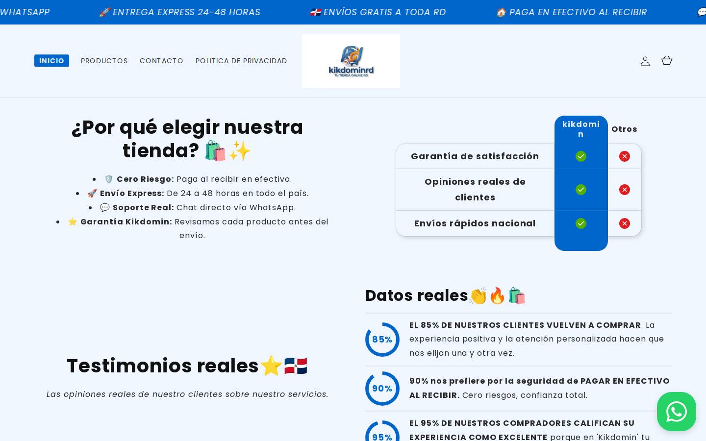 kikdominrd.com homepage screenshot