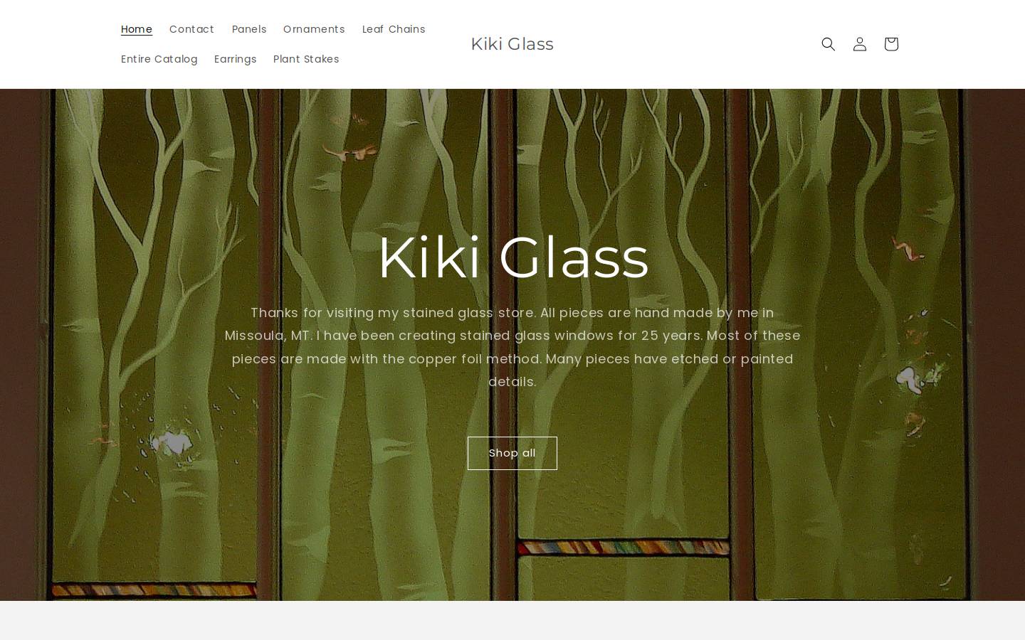 kikiglassshop.com homepage screenshot