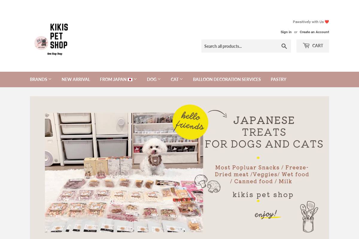 kikispetshop.ca homepage screenshot