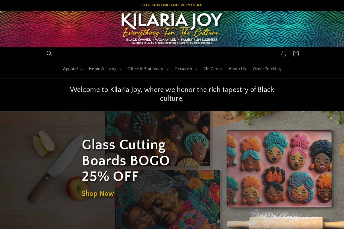 kilariajoy.com homepage screenshot