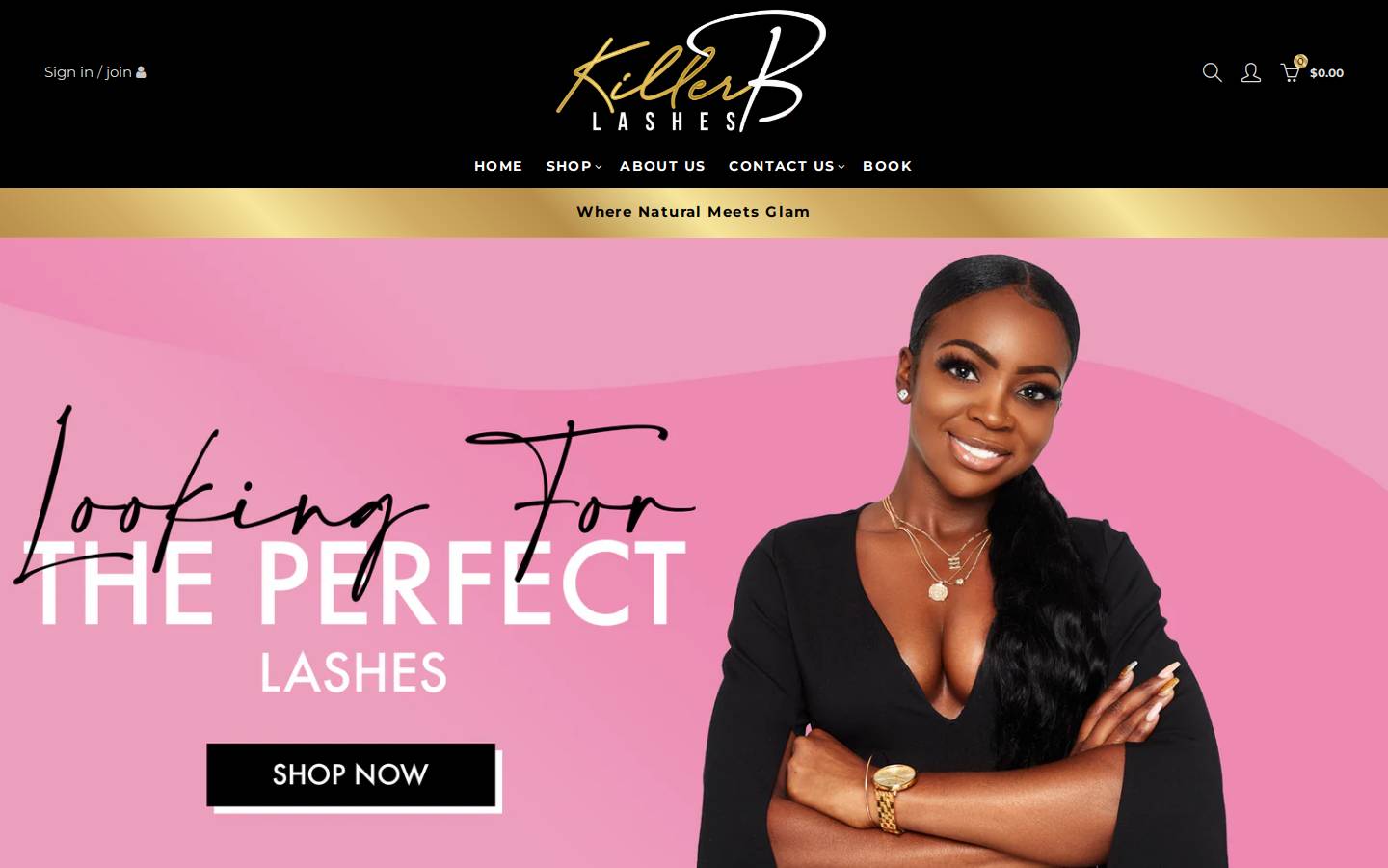 killerblashes.com homepage screenshot