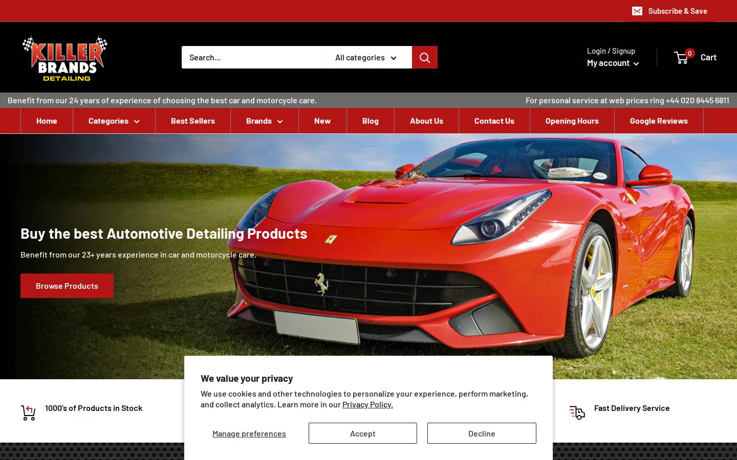 Killer Brands homepage screenshot