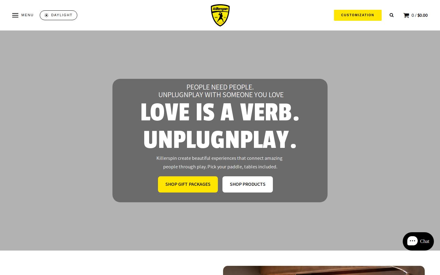 Killerspin homepage screenshot