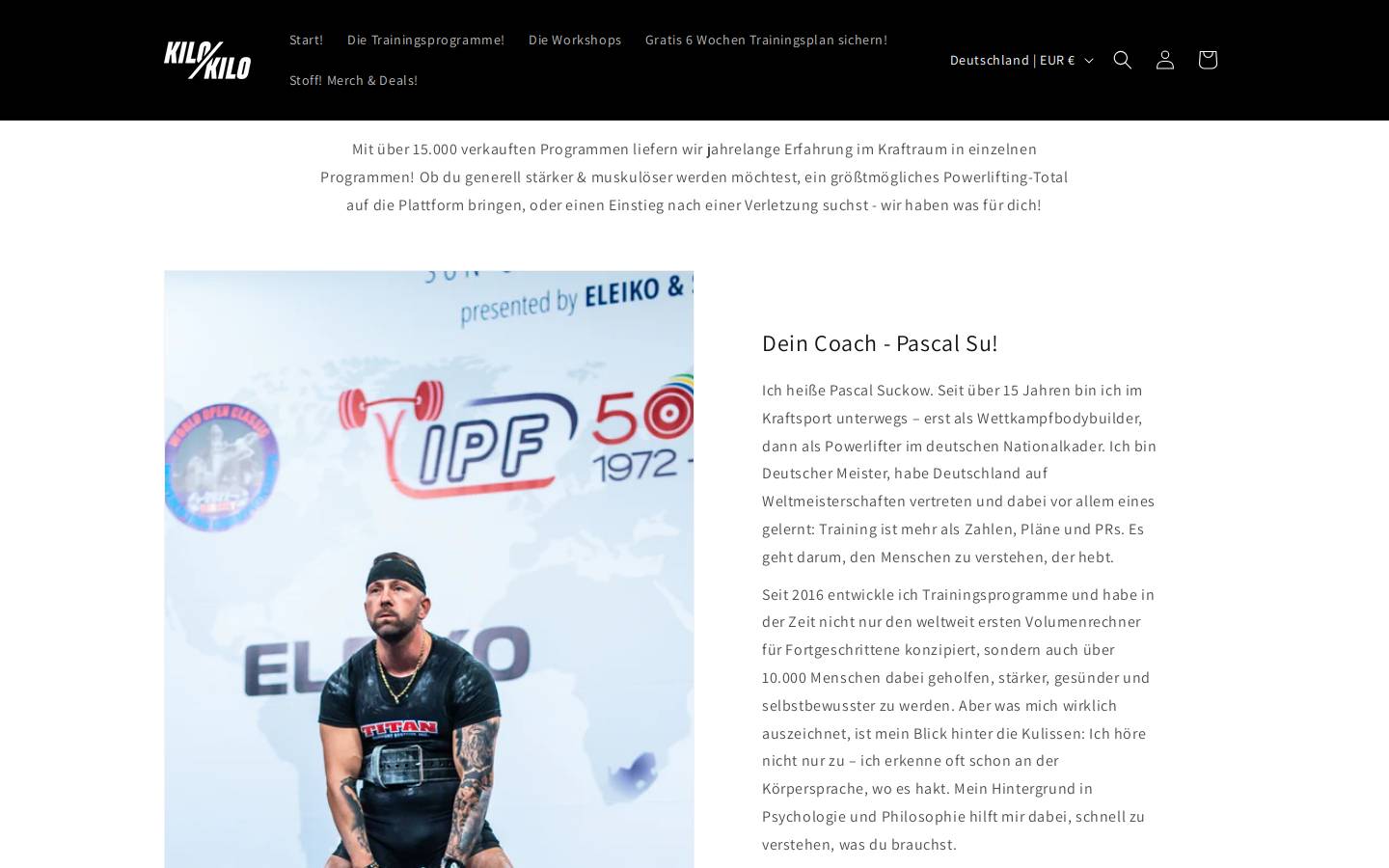 kilofuerkilo.de homepage screenshot