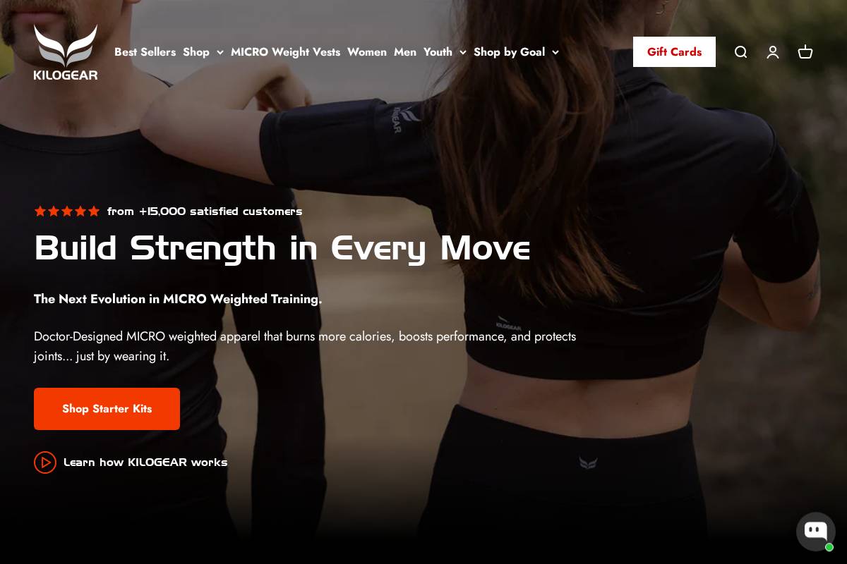 KILOGEAR homepage screenshot