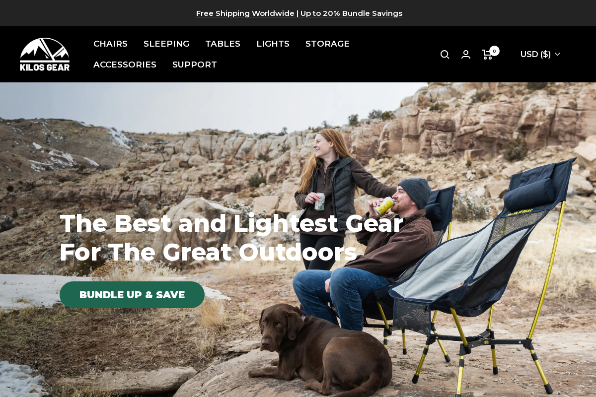 KILOS GEAR homepage screenshot