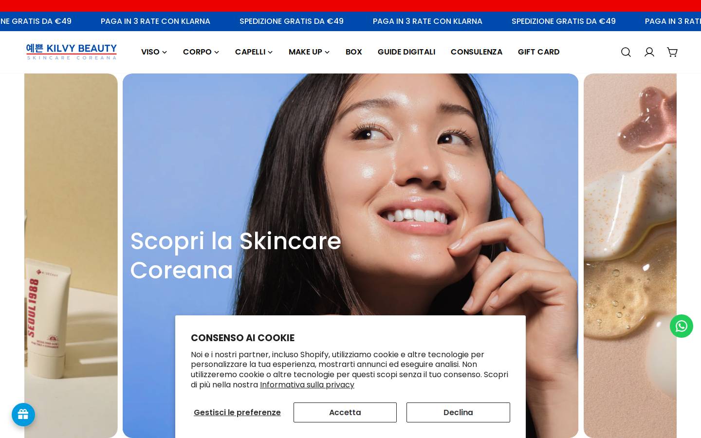 Kilvybeauty homepage screenshot