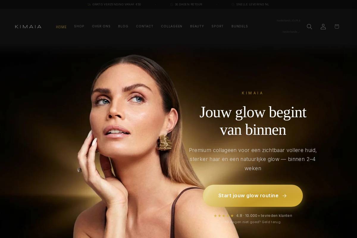 KIMAIA homepage screenshot