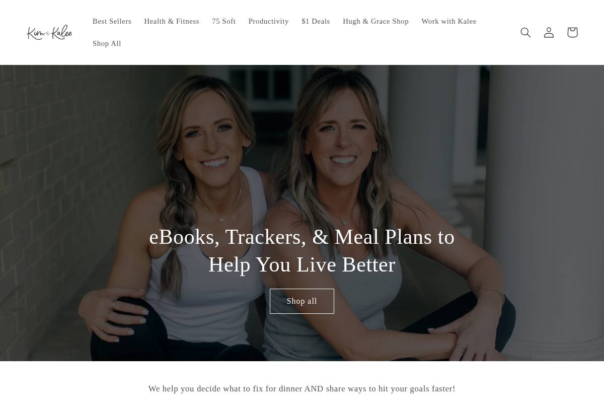 kimandkaleeshop.com homepage screenshot