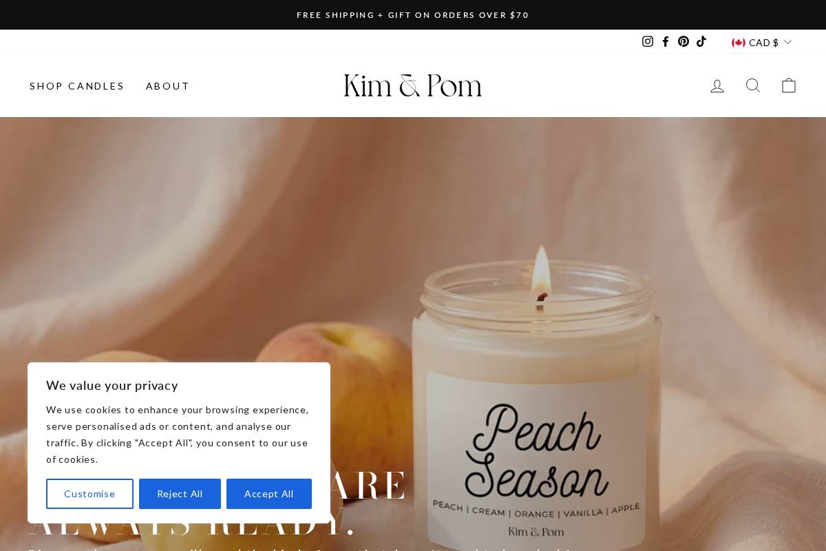 kimandpom.com homepage screenshot