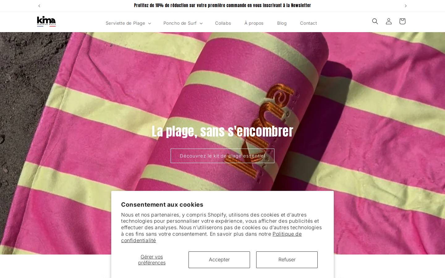 kimarolls.com homepage screenshot