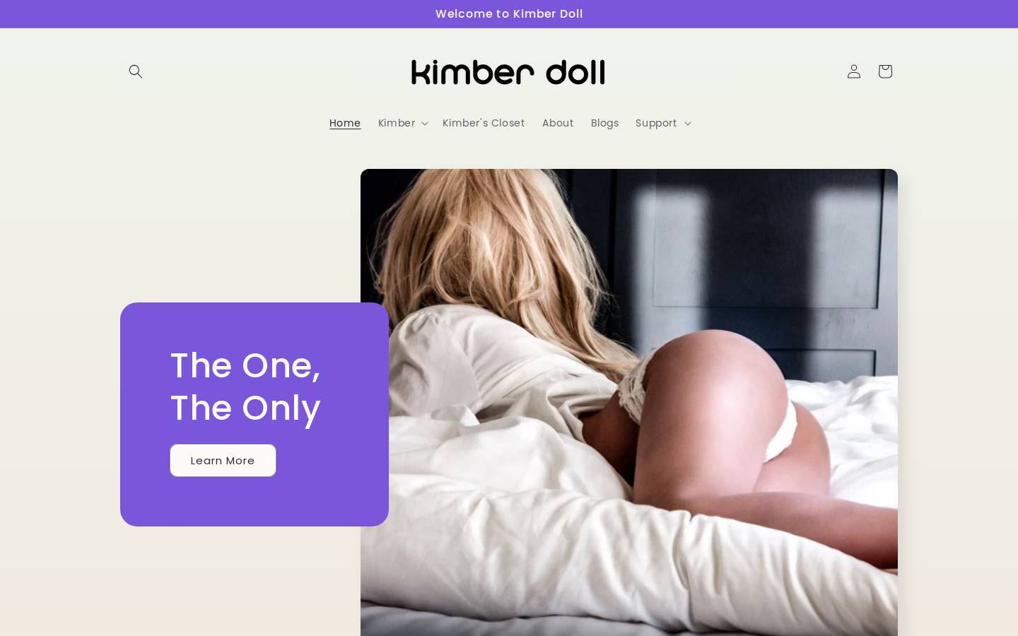 Kimberdoll homepage screenshot