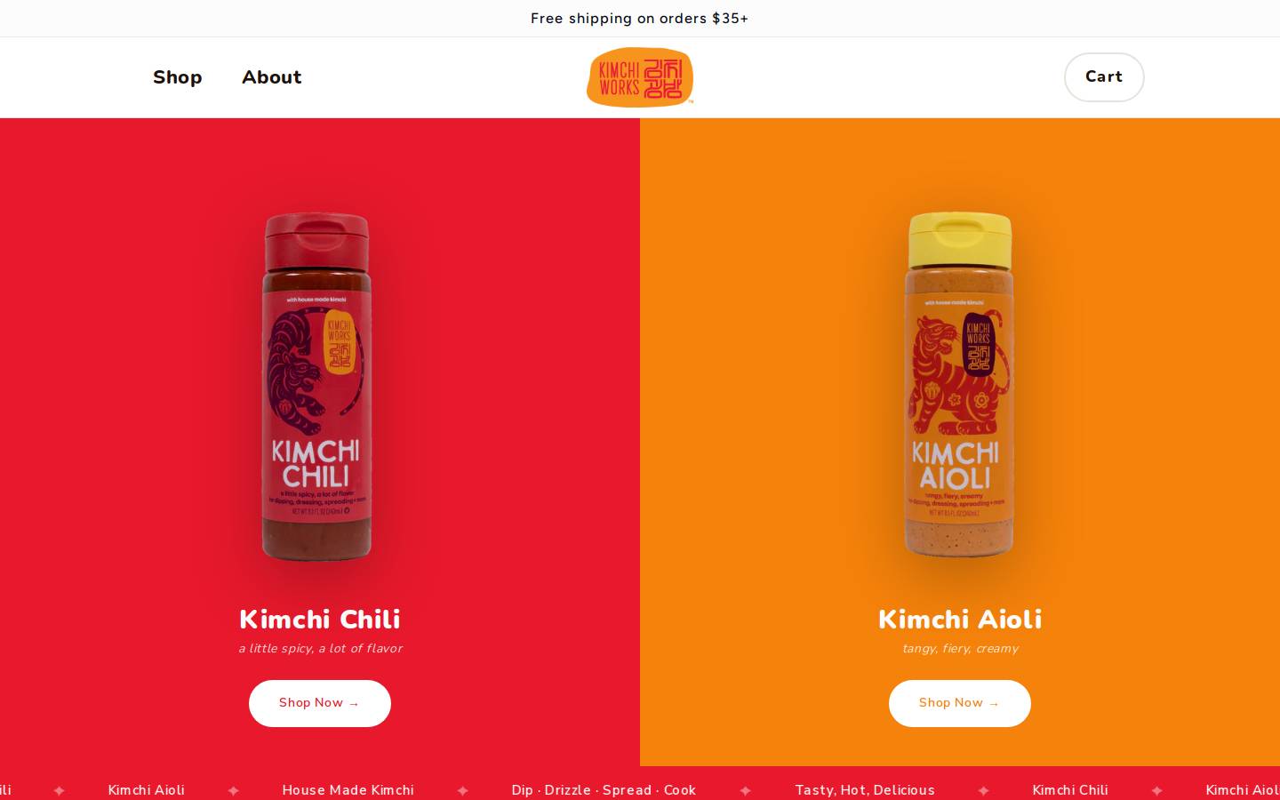 kimchiworks.com homepage screenshot