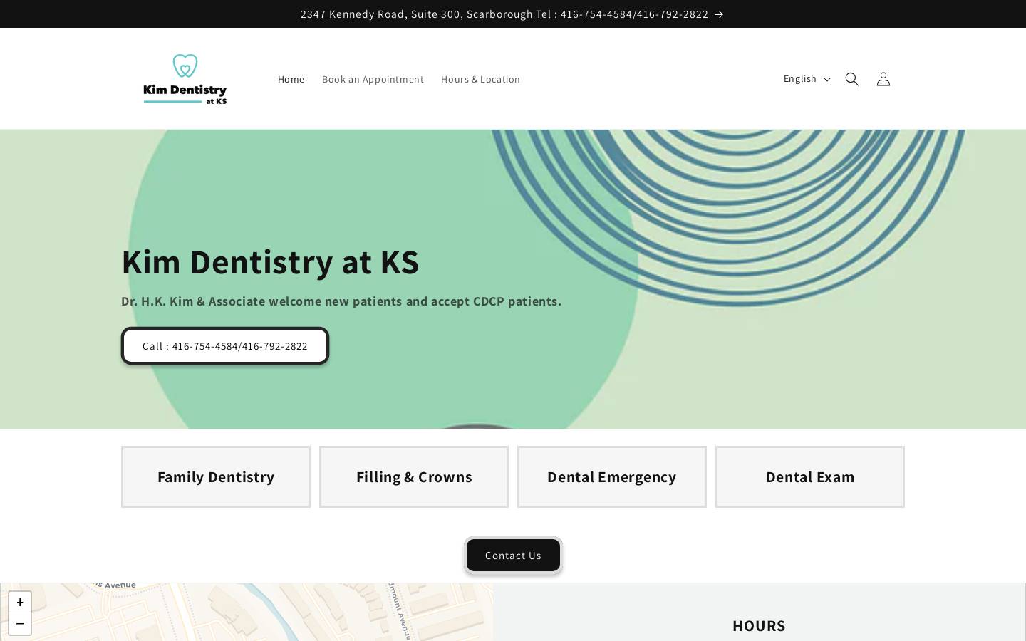 kimdentistry.ca homepage screenshot