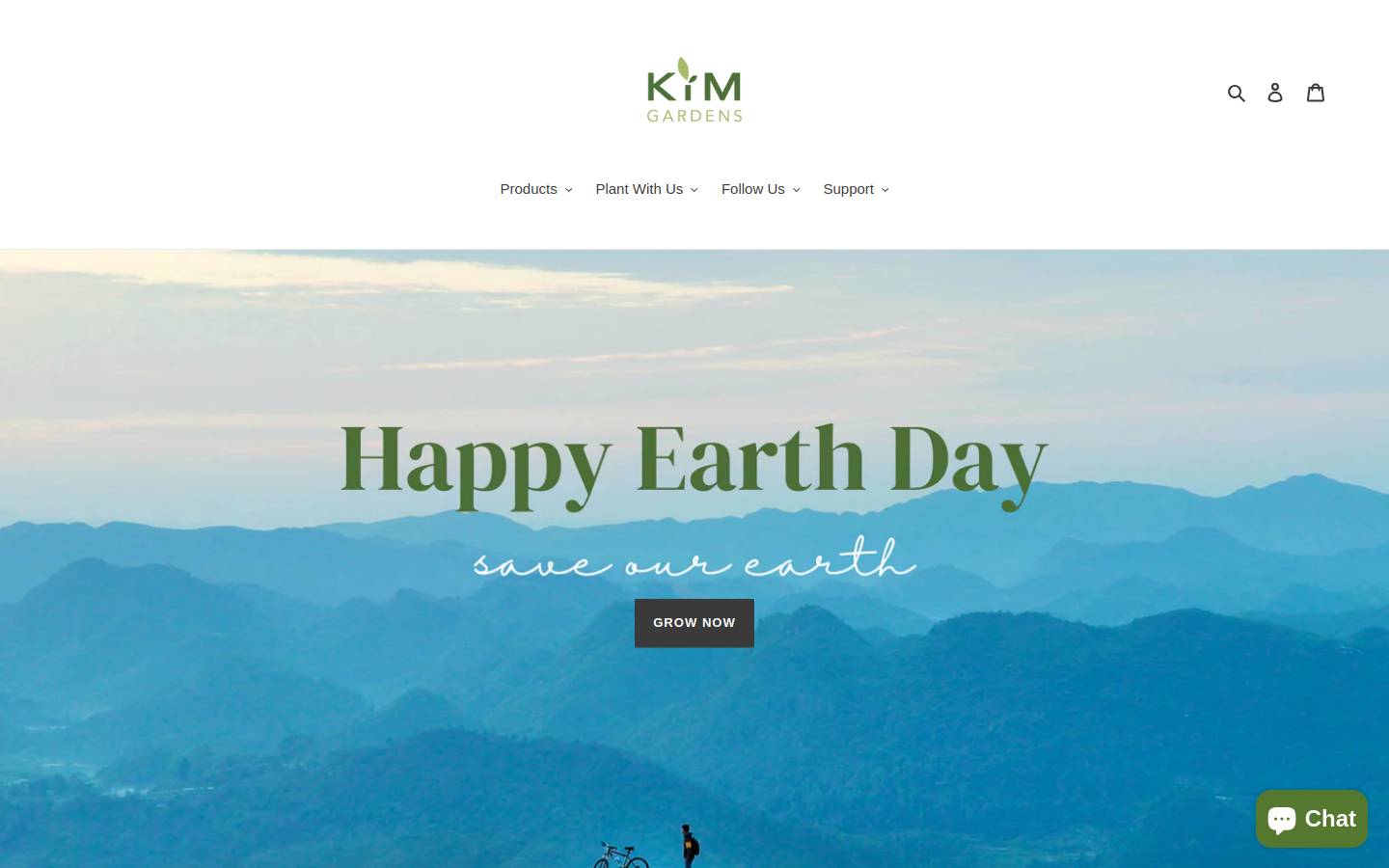kimgardens.com homepage screenshot