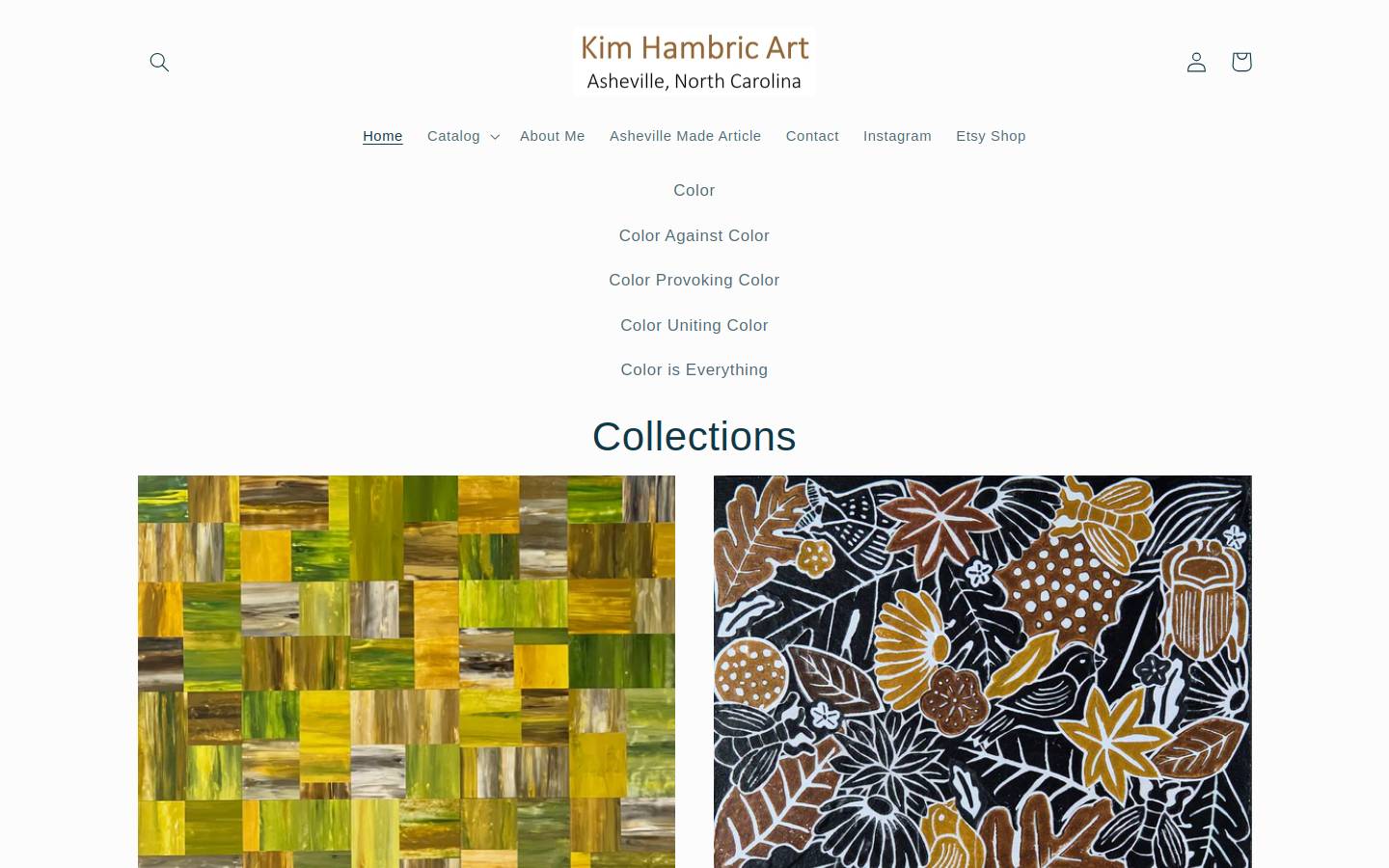 kimhambricart.com homepage screenshot