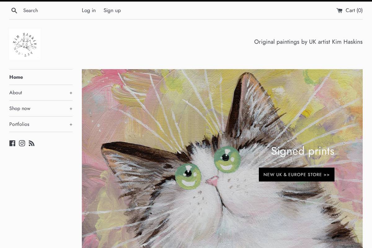 kimhaskinsart.com homepage screenshot