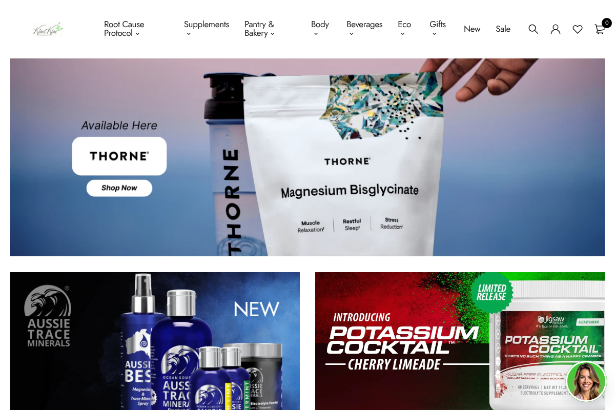 KimiKim Organics homepage screenshot