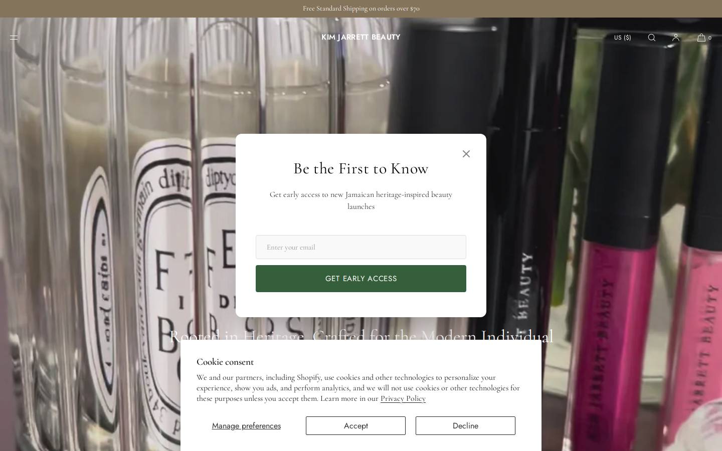 kimjarrettbeauty.com homepage screenshot