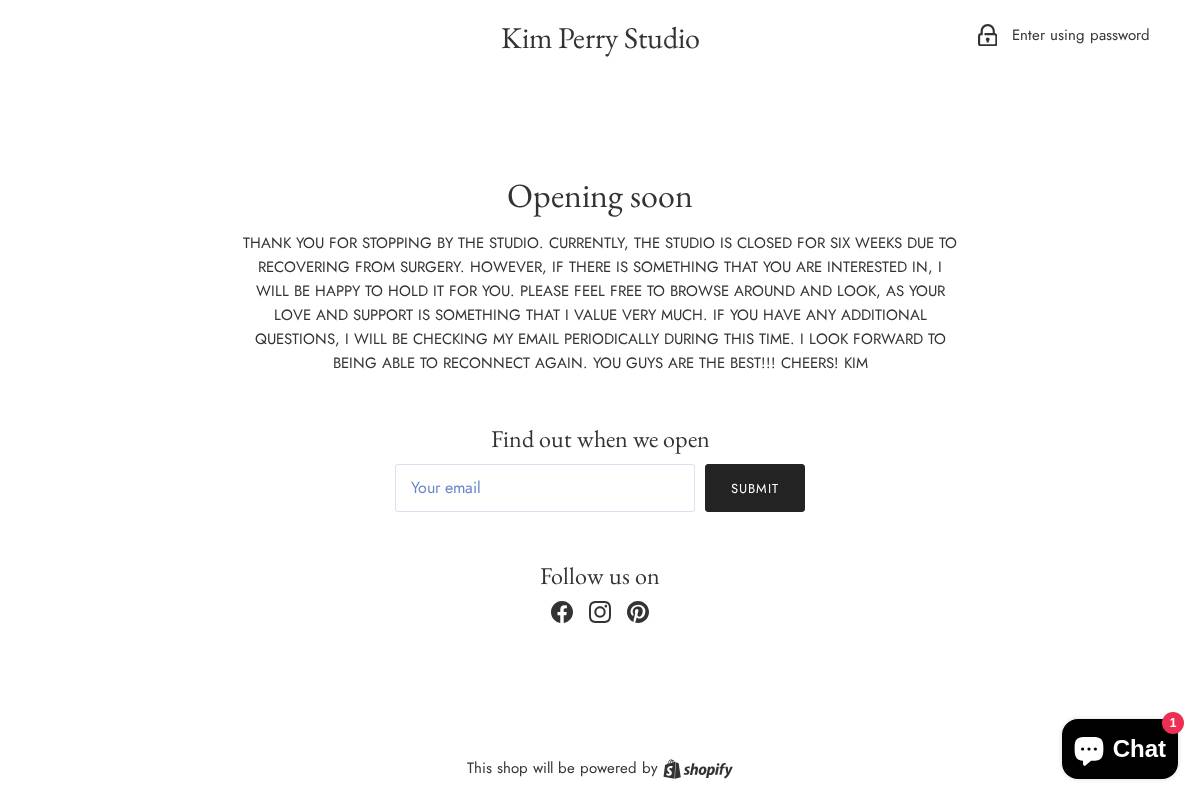 kimperrystudio.com homepage screenshot