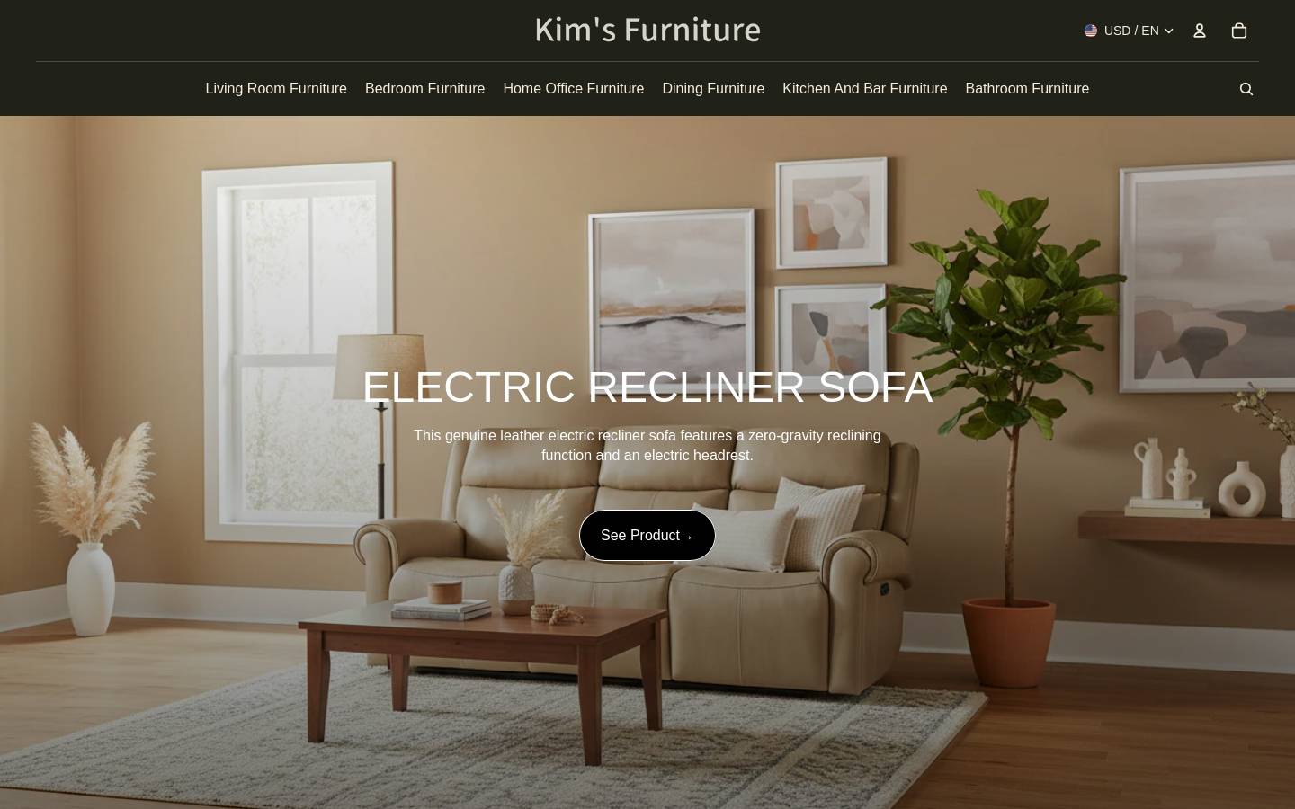 kimsfurnituredfw.com homepage screenshot