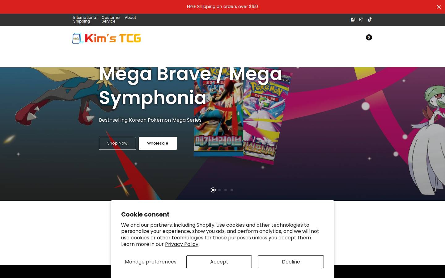 kimstcgstore.com homepage screenshot