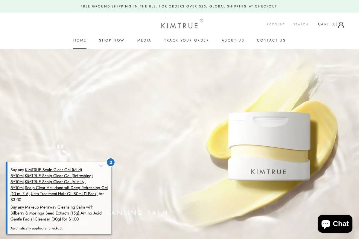 kimtrue.com homepage screenshot