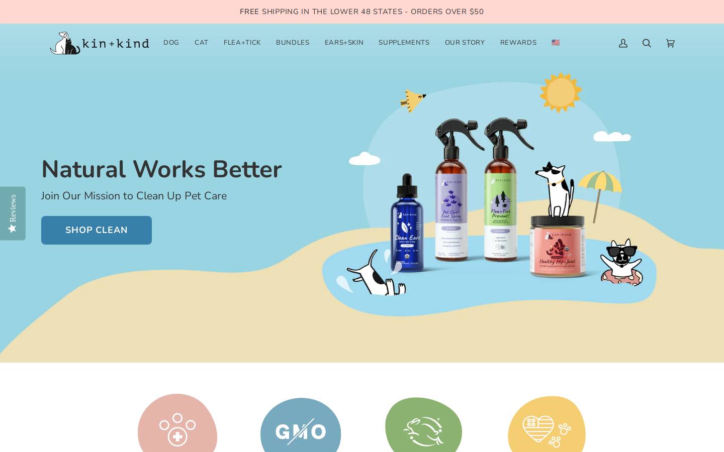 kin-kind.com homepage screenshot