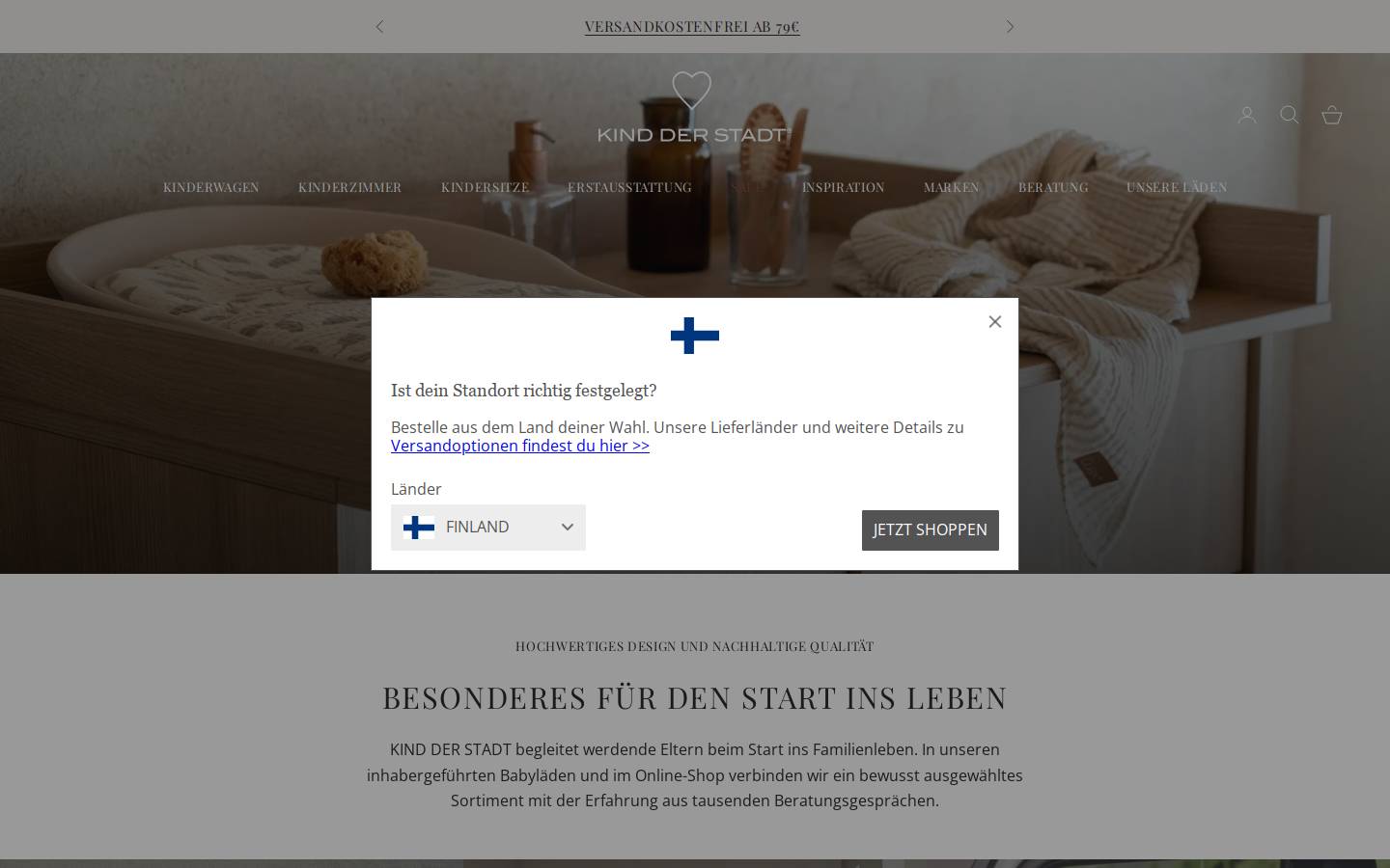 KIND DER STADT homepage screenshot