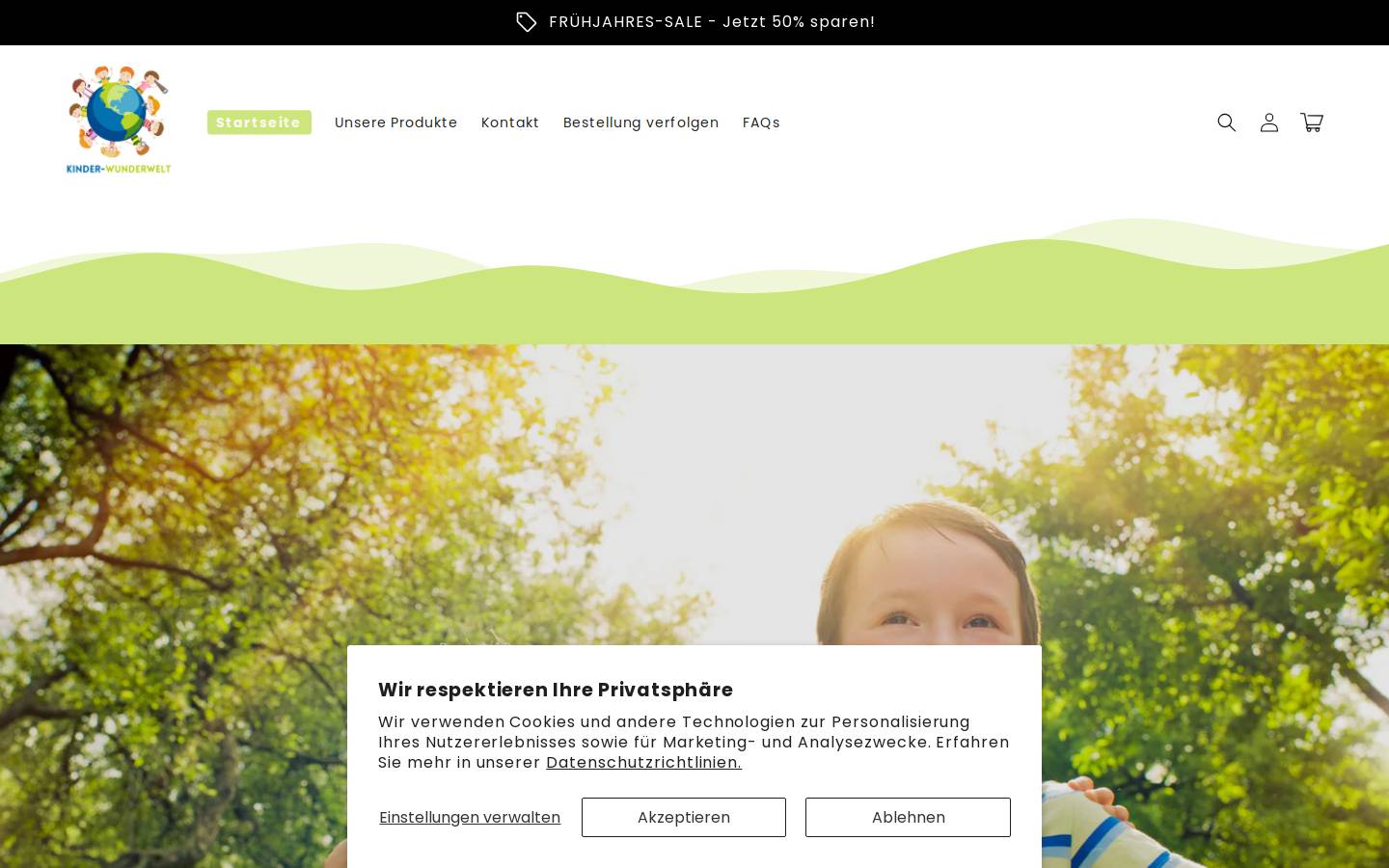 kinder-wunderwelt.com homepage screenshot