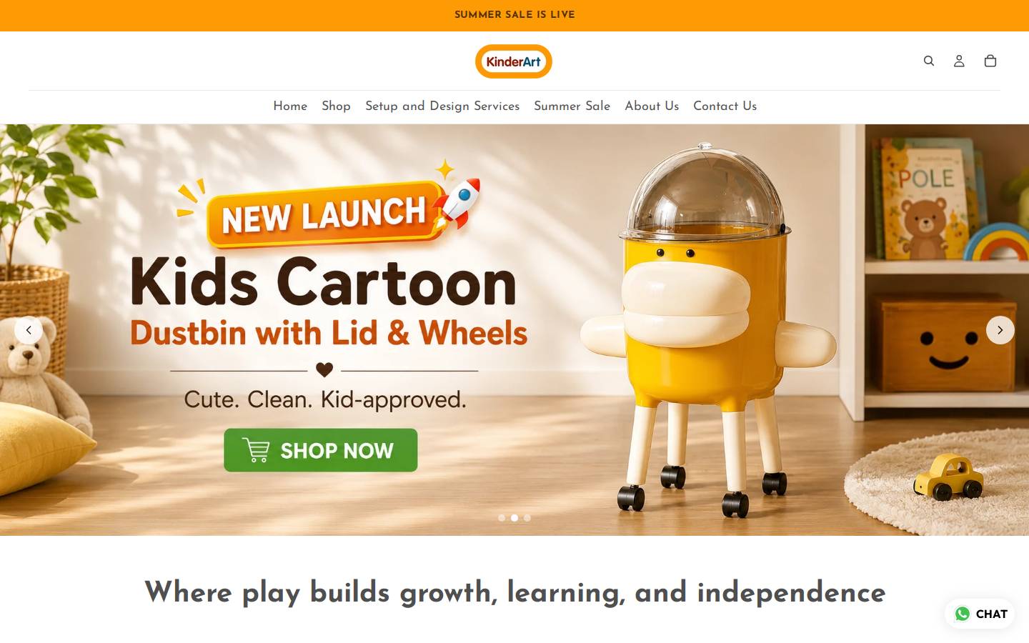 kinderart.in homepage screenshot