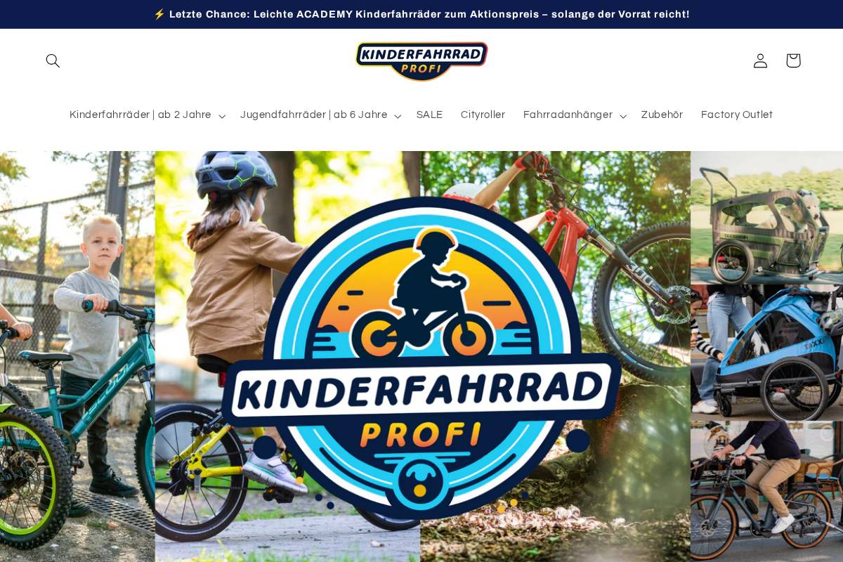 Kinderfahrradprofi homepage screenshot