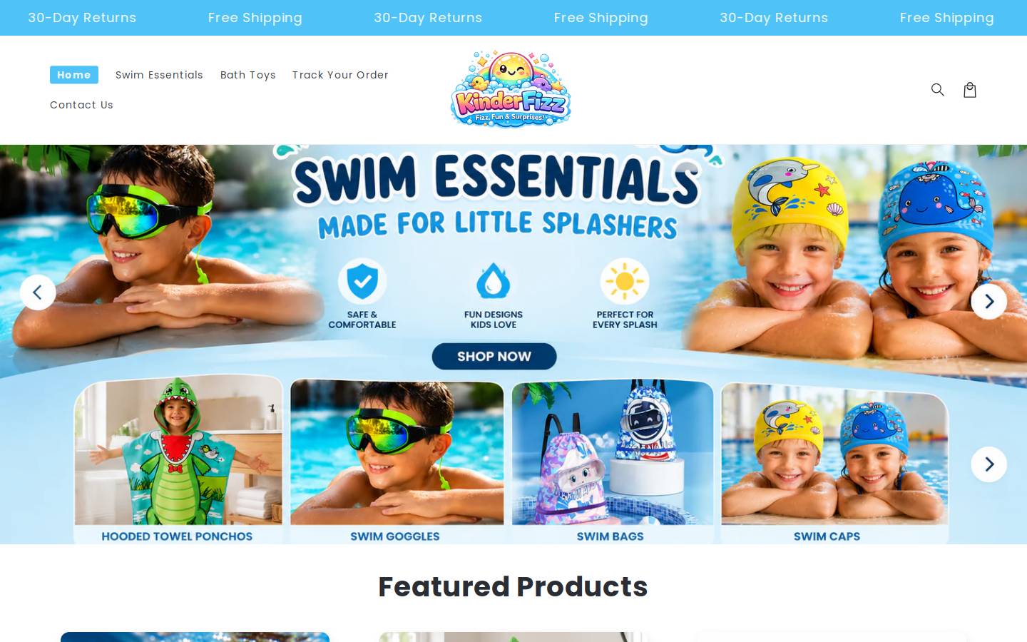 Kinderfizz homepage screenshot