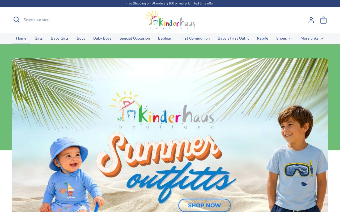 kinderhausboutique.com homepage screenshot