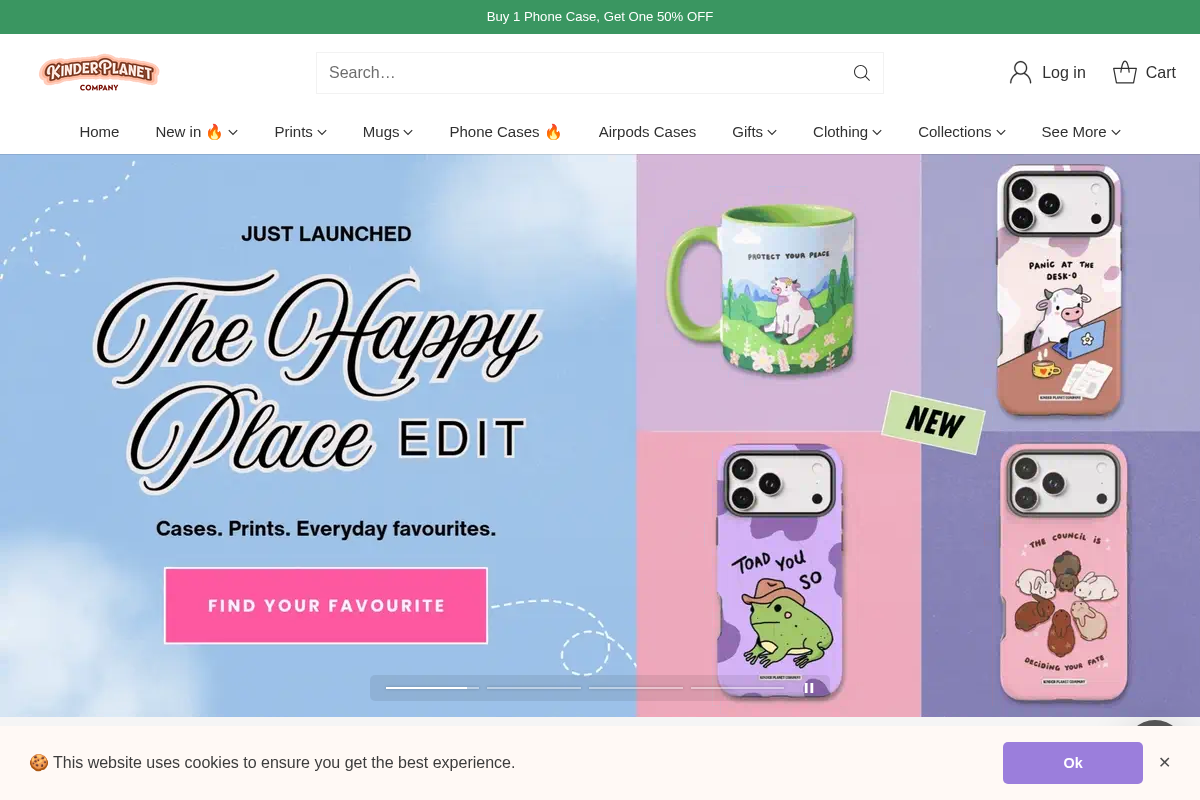 Kinder Planet Company homepage screenshot