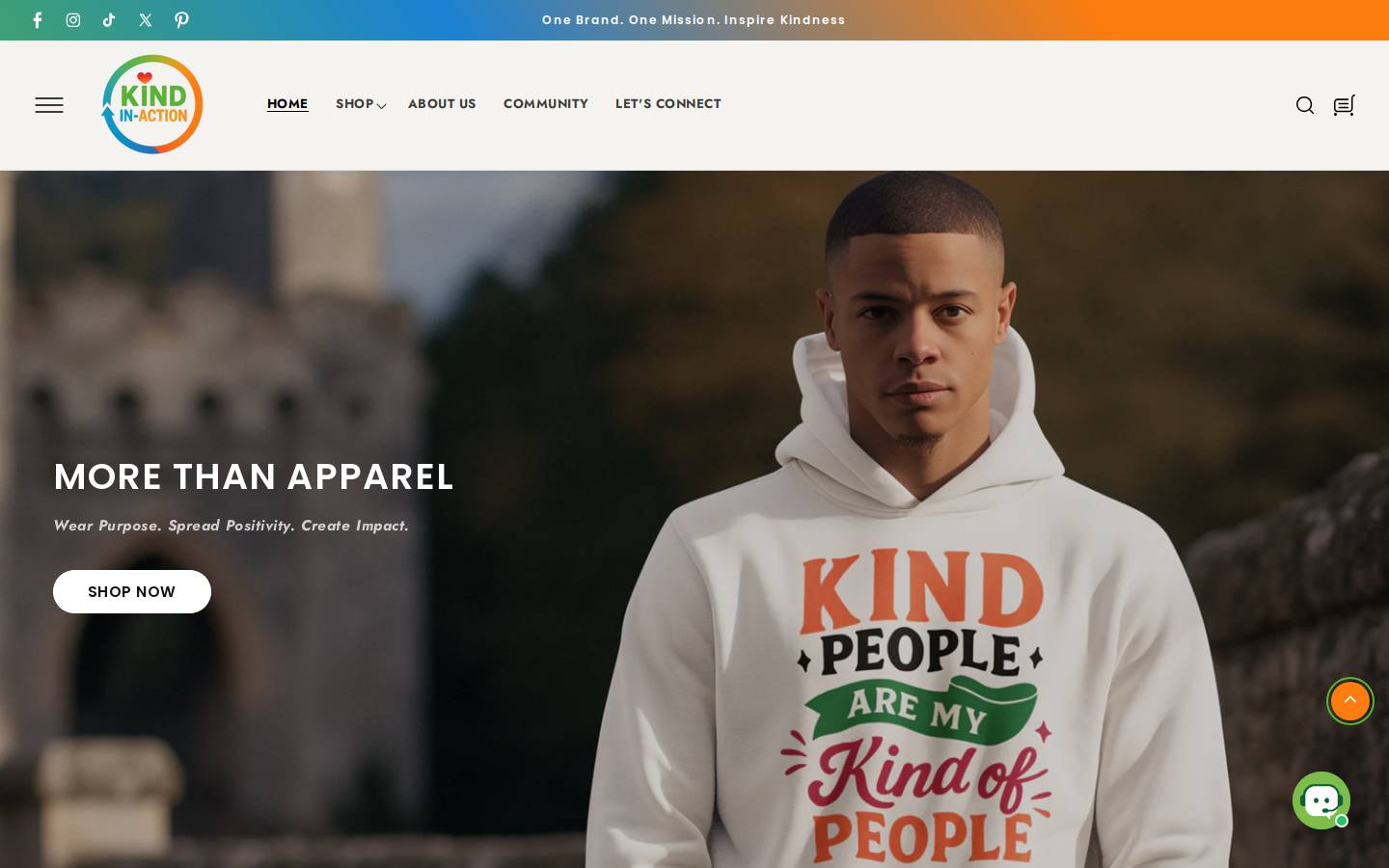kindinaction.com homepage screenshot