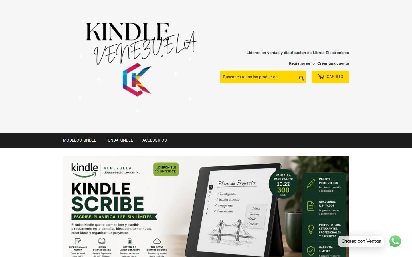 kindle-venezuela.com homepage screenshot