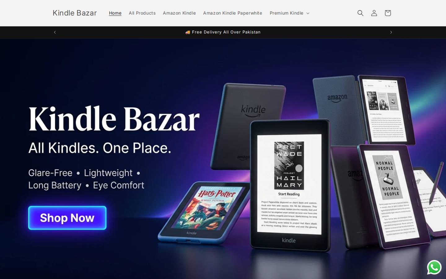 kindlebazar.com homepage screenshot