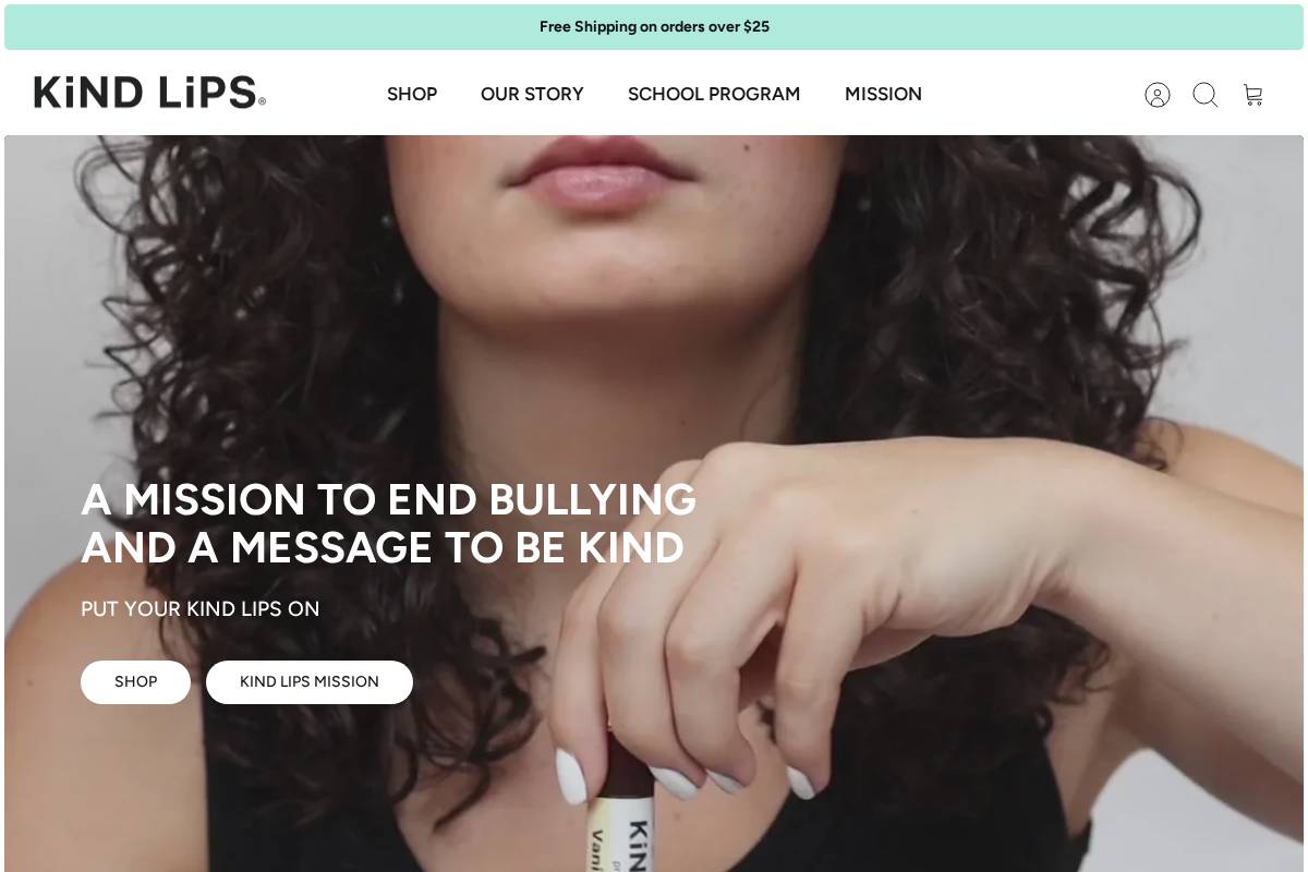 kindlips.com homepage screenshot