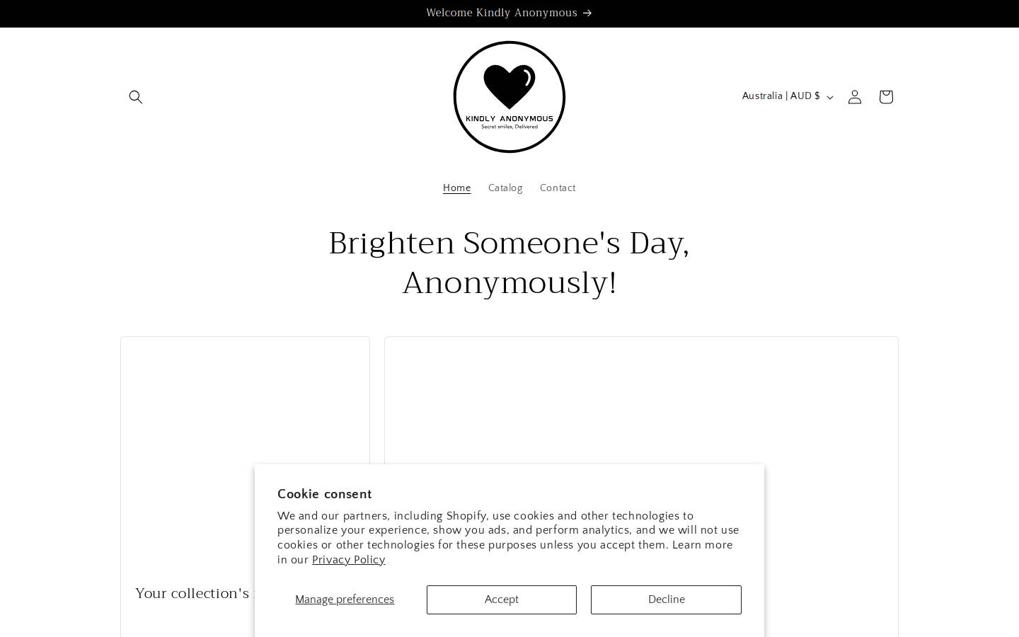 kindlyanonymous.com homepage screenshot