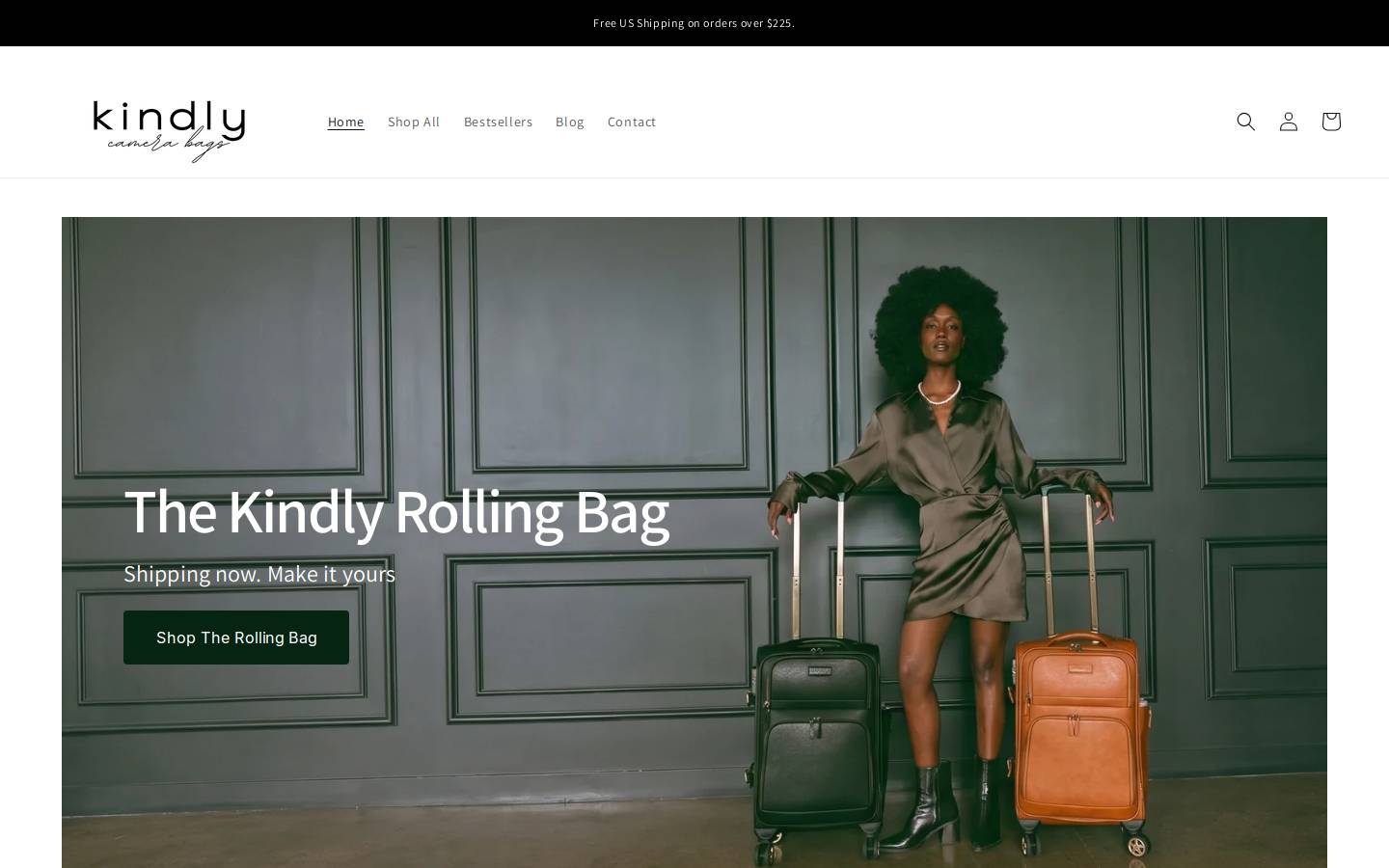Kindlycamerabags homepage screenshot