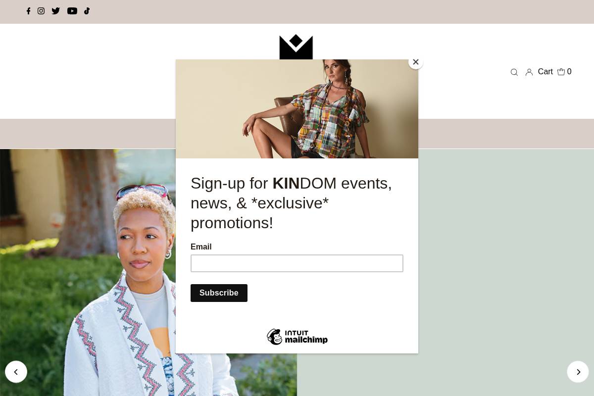 kindomshop.com homepage screenshot