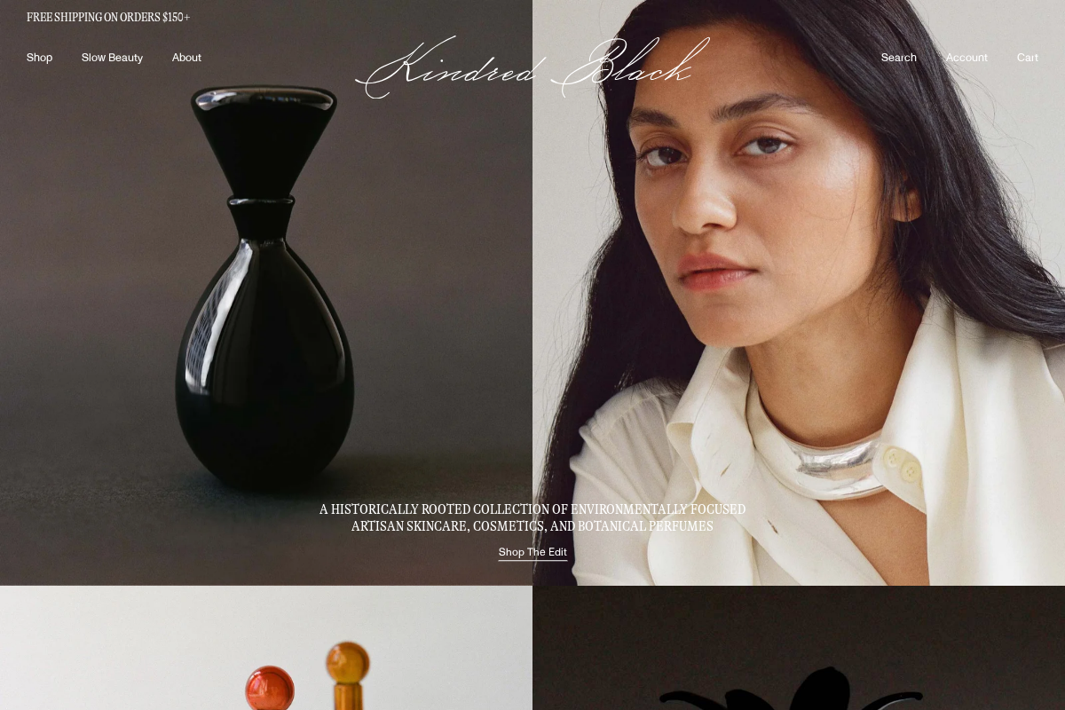 Kindred Black homepage screenshot