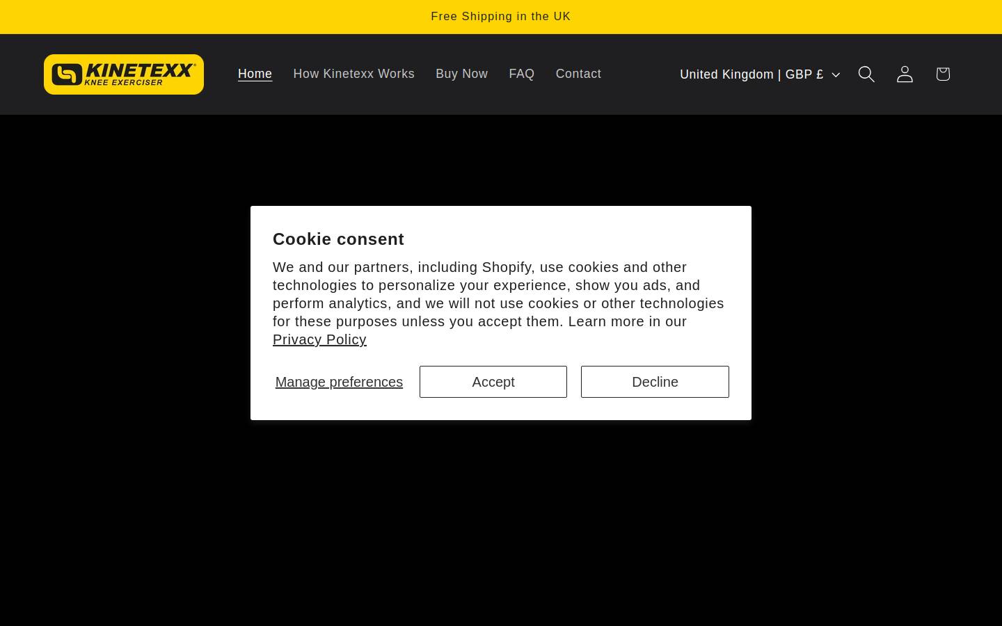 kinetexx.com homepage screenshot