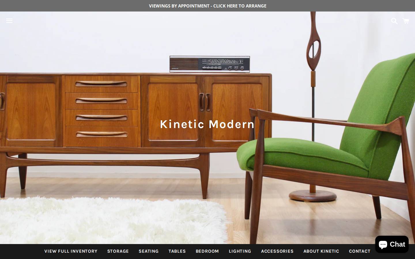 kineticmodern.com homepage screenshot